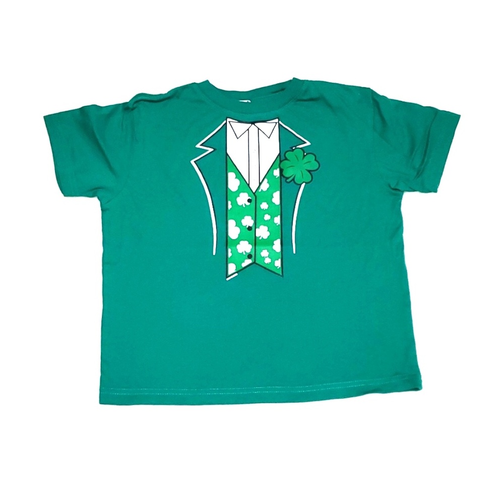 St Patrick's Day faux tuxedo t-shirt sz 5/6